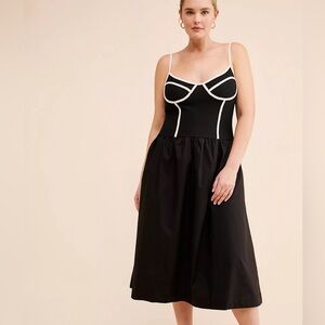 NWT Blue Tassel Anthropologie Colorblock Corset Midi Dress Women’s 3X Black